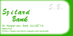 szilard bank business card